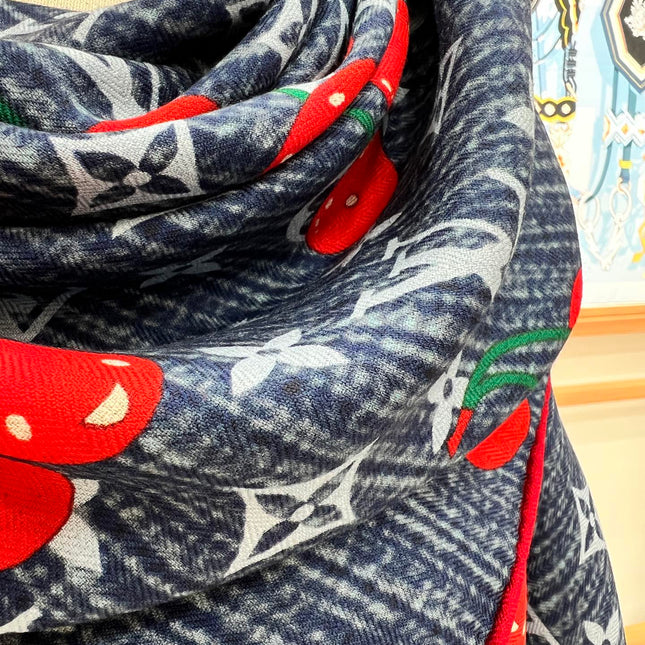 LV SCARF 135 CM IN WOOL MIX SILK 735872