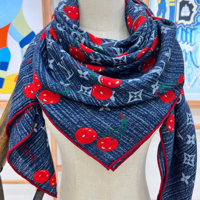 LV SCARF 135 CM IN WOOL MIX SILK 735872