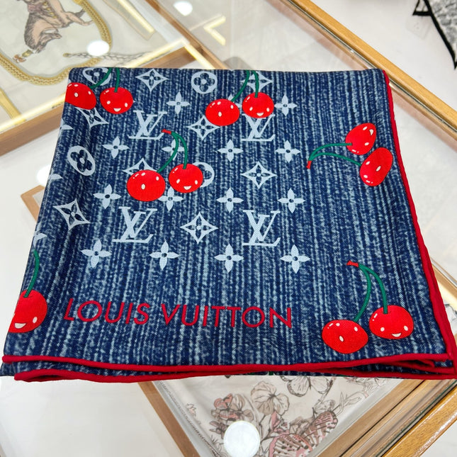 LV SCARF 135 CM IN WOOL MIX SILK 735872