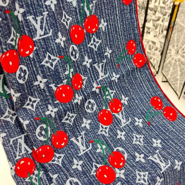 LV SCARF 135 CM IN WOOL MIX SILK 735872