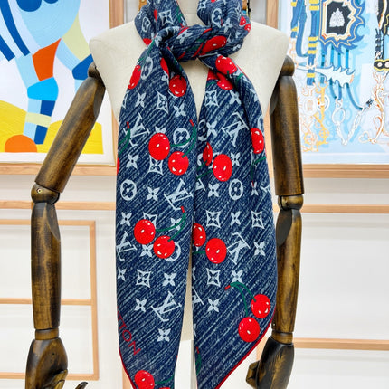 LV SCARF 135 CM IN WOOL MIX SILK 735872