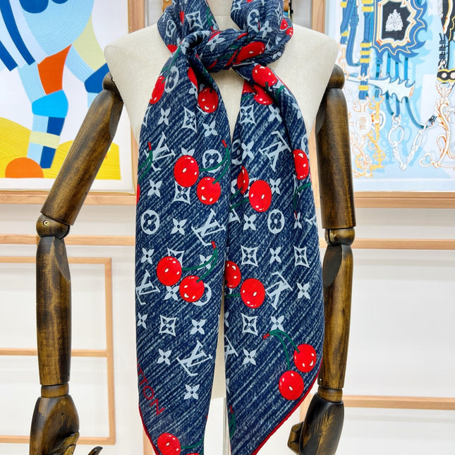 LV SCARF 135 CM IN WOOL MIX SILK 735872