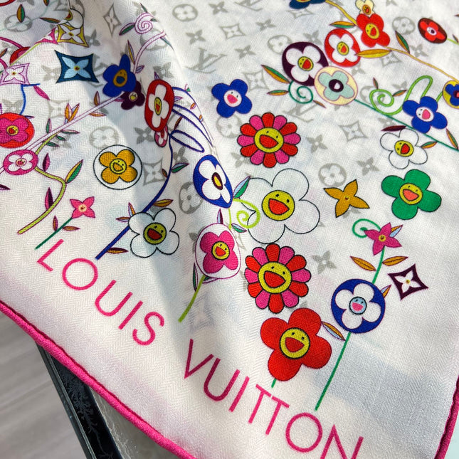 LV SCARF 135 CM IN WOOL MIX SILK 715458