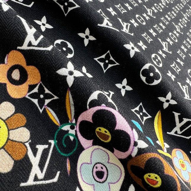 LV SCARF 135 CM IN WOOL MIX SILK 715459
