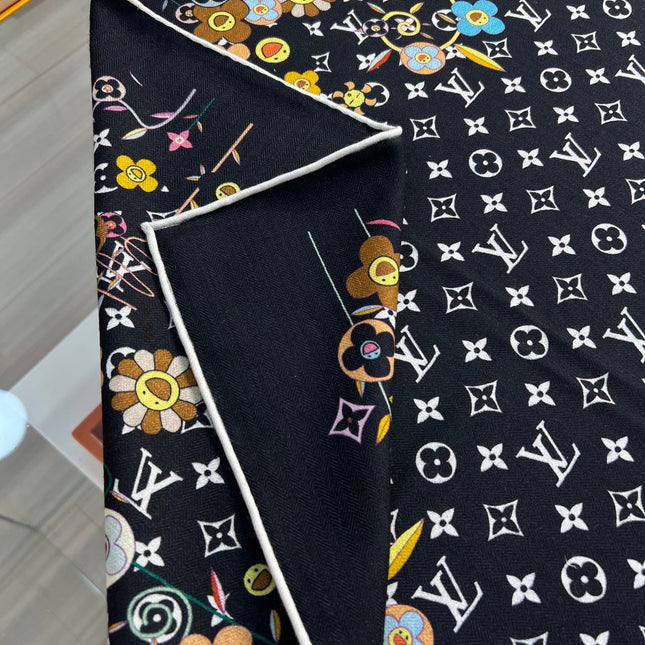 LV SCARF 135 CM IN WOOL MIX SILK 715459