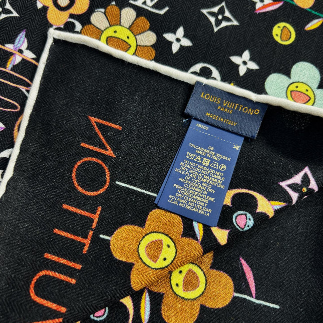LV SCARF 135 CM IN WOOL MIX SILK 715459
