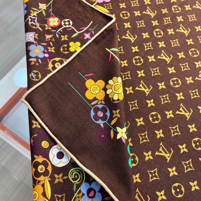 LV SCARF 135 CM IN WOOL MIX SILK 715457
