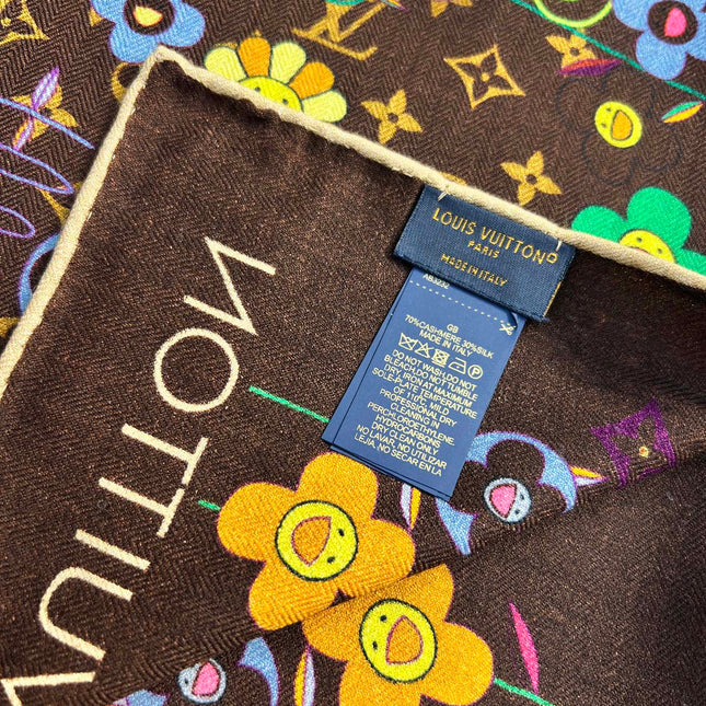 LV SCARF 135 CM IN WOOL MIX SILK 715457