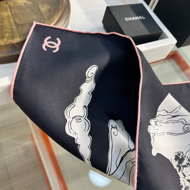 CHANEL 25S SCARF 90 IN SILK 735864