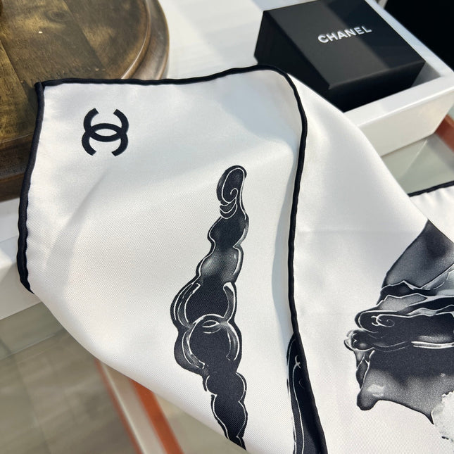 CHANEL 25S SCARF 90 IN SILK 735865
