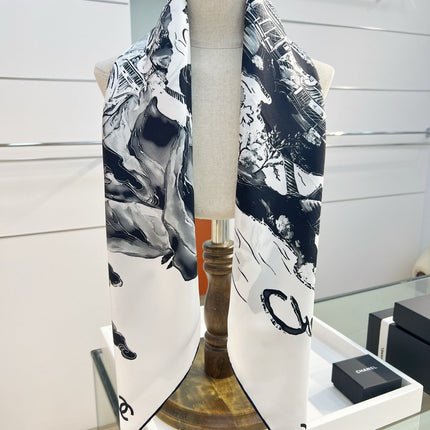 CHANEL 25S SCARF 90 IN SILK 735865