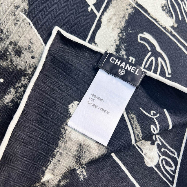 CHANEL 25S SCARF 135 IN CASHMERE SILK 737229