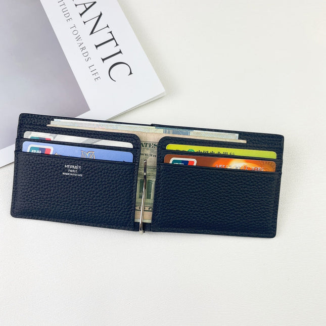 HM SILK’IN DOLLAR WALLET 11 BLACK GRAINED CALFSKIN