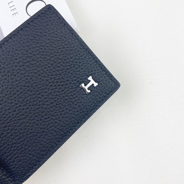 HM SILK’IN DOLLAR WALLET 11 BLACK GRAINED CALFSKIN