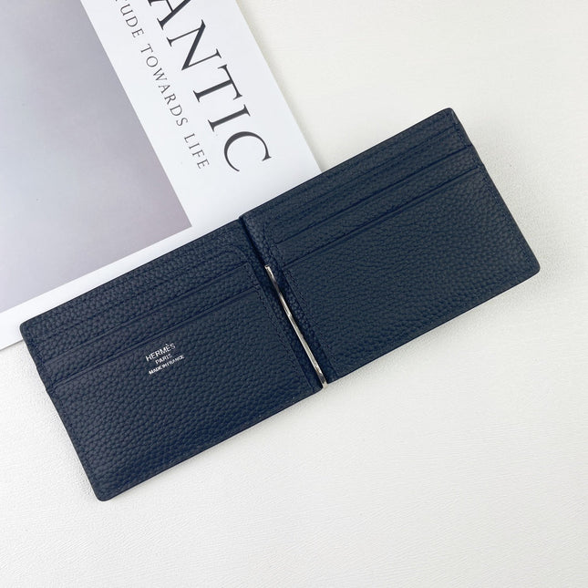 HM SILK’IN DOLLAR WALLET 11 BLACK GRAINED CALFSKIN