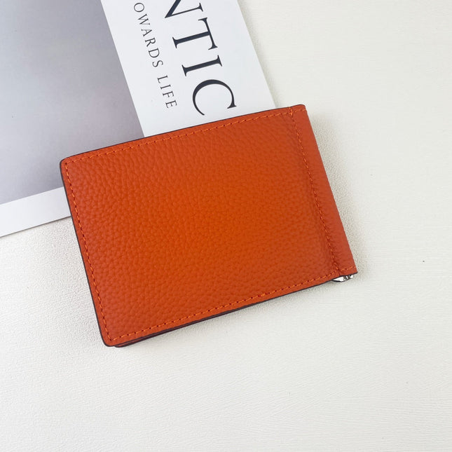 HM SILK’IN DOLLAR WALLET 11 ORANGE GRAINED CALFSKIN
