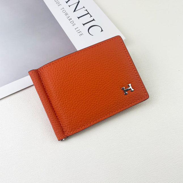 HM SILK’IN DOLLAR WALLET 11 ORANGE GRAINED CALFSKIN