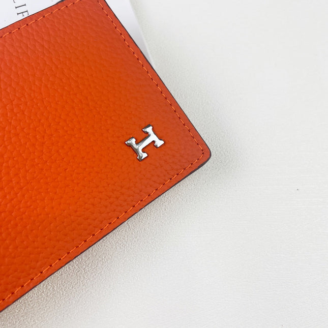 HM SILK’IN DOLLAR WALLET 11 ORANGE GRAINED CALFSKIN