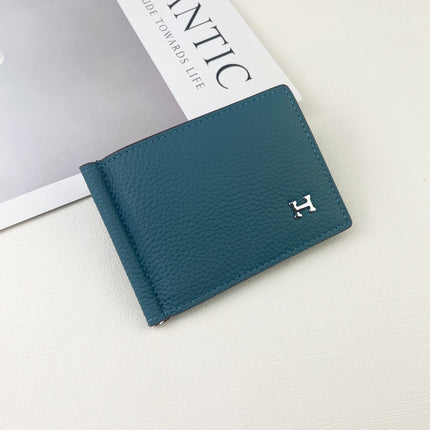 HM SILK’IN DOLLAR WALLET 11 CERULEAN GRAINED CALFSKIN