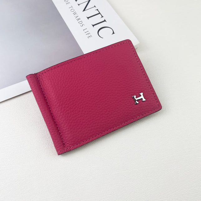 HM SILK’IN DOLLAR WALLET 11 RED PINK GRAINED CALFSKIN