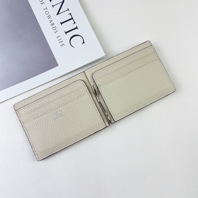 HM SILK’IN DOLLAR WALLET 11 WHITE GRAINED CALFSKIN