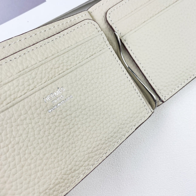 HM SILK’IN DOLLAR WALLET 11 WHITE GRAINED CALFSKIN