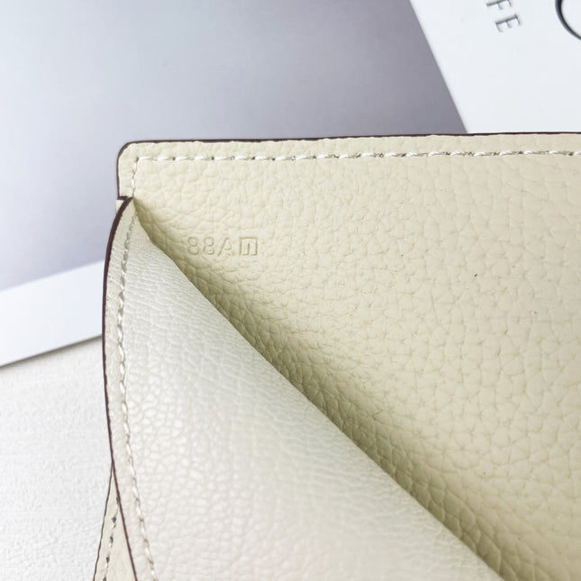 HM SILK’IN DOLLAR WALLET 11 WHITE GRAINED CALFSKIN