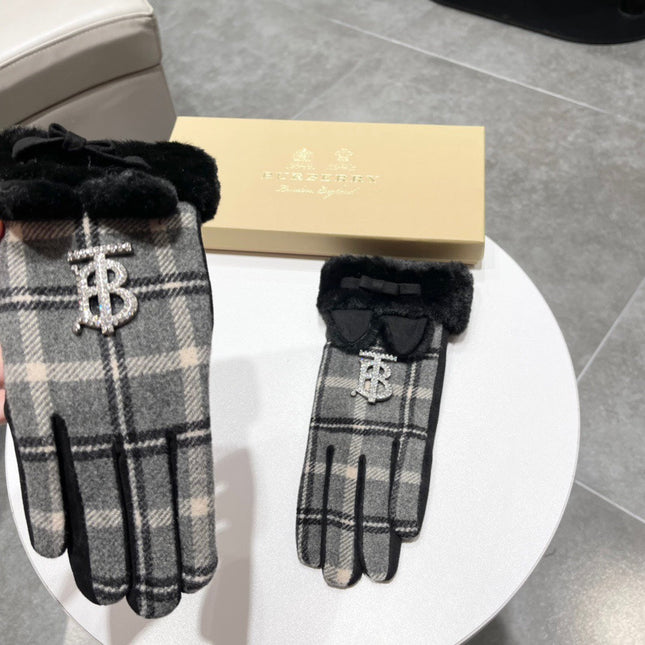 GLOVES IN BLACK WOOL AND RABBIT FUR 158883