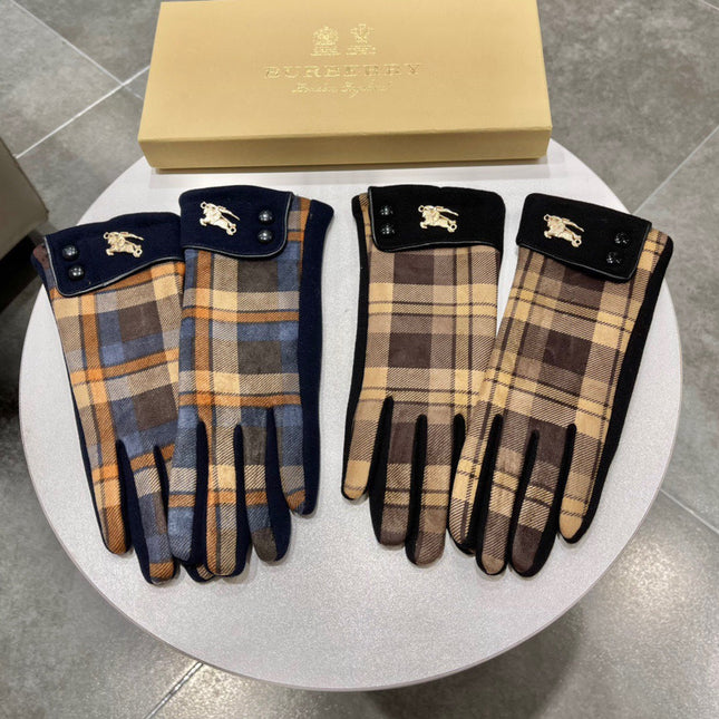 GLOVES IN BROWN AND BLACK WOOL 183680