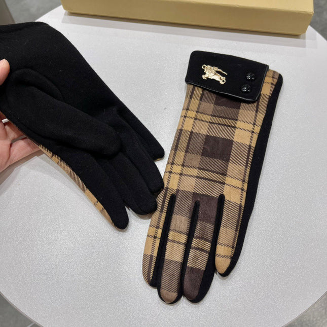 GLOVES IN BROWN AND BLACK WOOL 183680