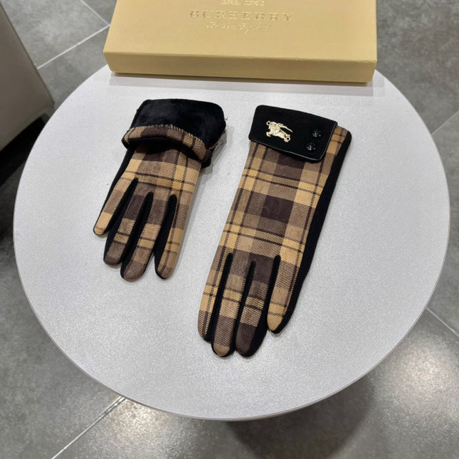 GLOVES IN BROWN AND BLACK WOOL 183680