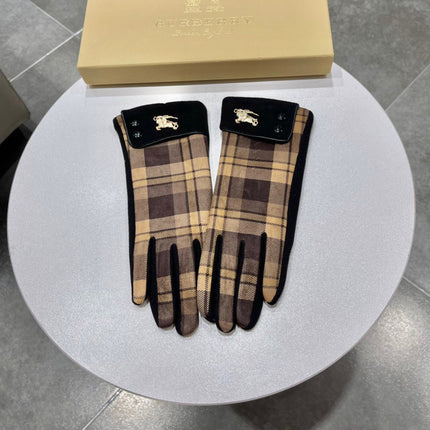 GLOVES IN BROWN AND BLACK WOOL 183680