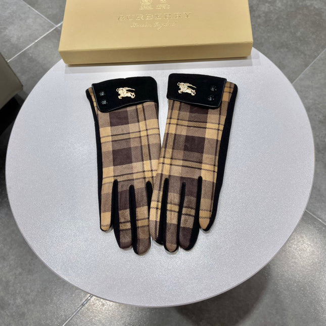 GLOVES IN BROWN AND BLACK WOOL 183680