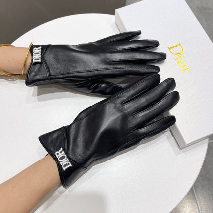 TOUCHSCREEN GLOVES IN BLACK LAMBSKIN AND FLEECE LINING 218806