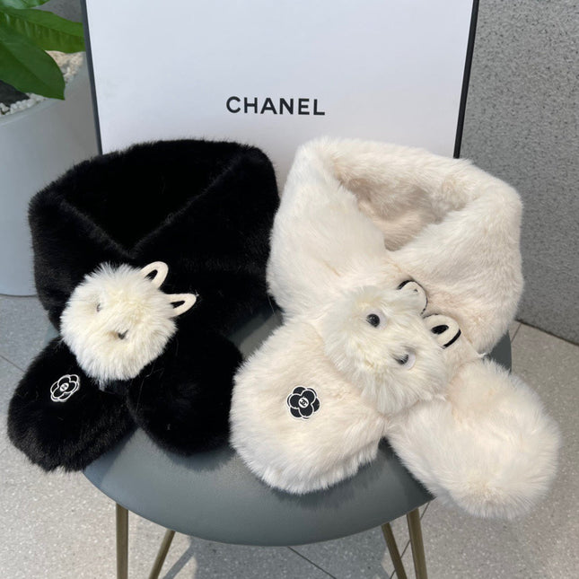 SCARF IN BLACK RABBIT FUR 397450