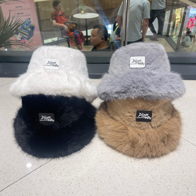 PLUSH FISHERMAN HAT IN GRAY RABBIT FUR 426098