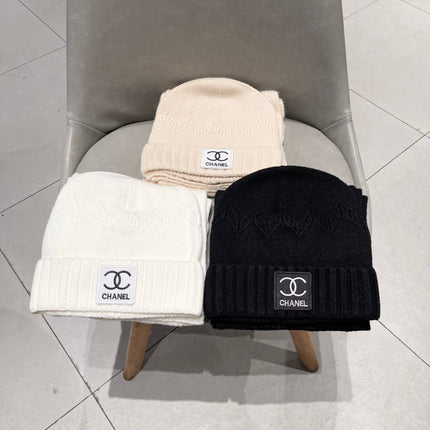 SET BEANIE HAT AND SCARF BISQUE BEIGE 427884