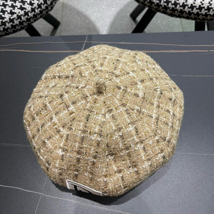 BERET HAT IN PEACH BEIGE TWEED 434679