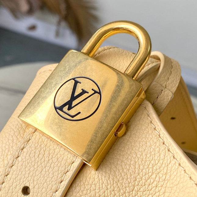 LOW KEY HOBO PM 28 IN URBAN YELLOW CALFSKIN GOLD BUCKLE