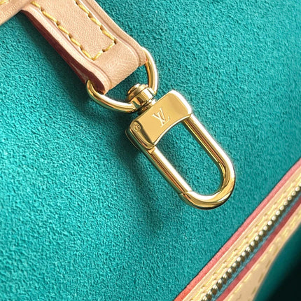 NEVERFULL MM 31 IN BROWN MONOGRAM CANVAS WITH PINK RABBIT PATCH