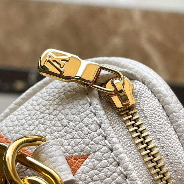 MINI BUMBAG 17 IN WHITE ORANGE MONOGRAM EMPREINTE LEATHER GOLD HARDWARE