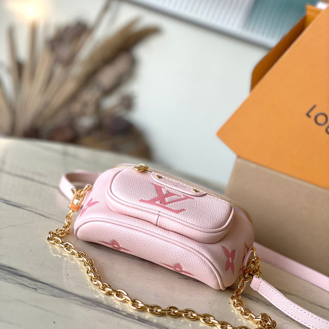 MINI BUMBAG 17 IN GRADIENT PINK MONOGRAM EMPREINTE LEATHER GOLD HARDWARE