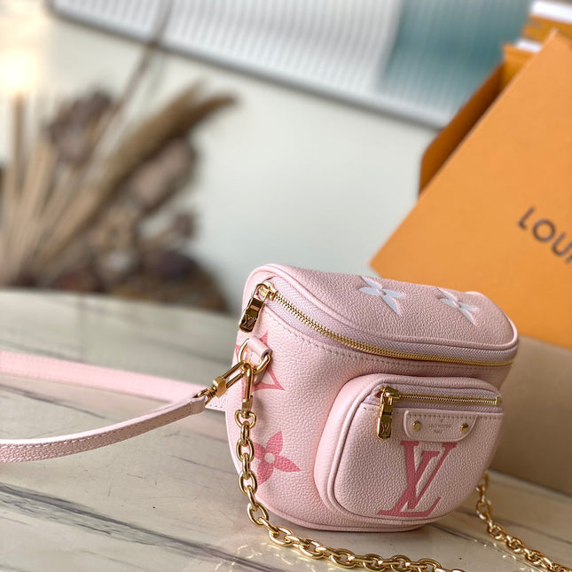 MINI BUMBAG 17 IN GRADIENT PINK MONOGRAM EMPREINTE LEATHER GOLD HARDWARE