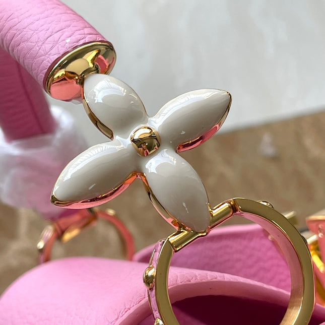 CAPUCINES BB 26 IN MARSHMALLOW PINK TAURILLON GOLD HARDWARE
