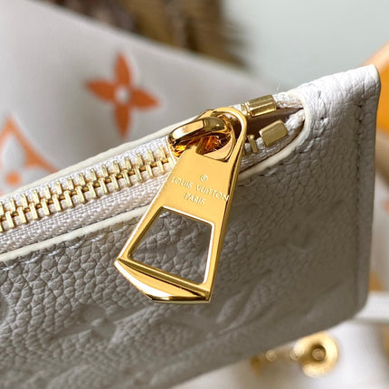 BUNDLE 28 IN WHITE ORANGE MONOGRAM EMPREINTE LEATHER GOLD HARDWARE