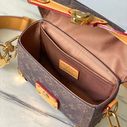 SOUL TRUNK 19 IN BROWN MONOGRAM DUST CANVAS GOLD HARDWARE