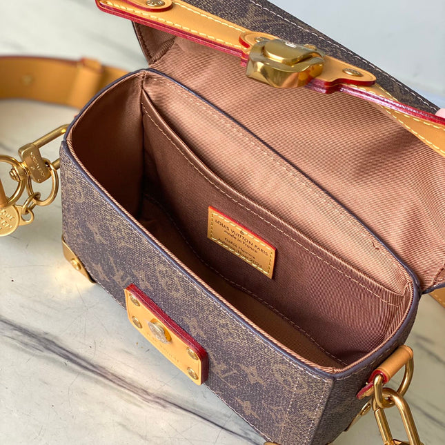 SOUL TRUNK 19 IN BROWN MONOGRAM DUST CANVAS GOLD HARDWARE