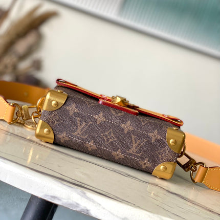 SOUL TRUNK 19 IN BROWN MONOGRAM DUST CANVAS GOLD HARDWARE