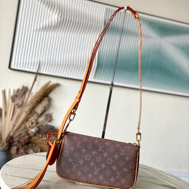 POCHETTE ACCESSOIRE XL 28 IN BROWN MONOGRAM DUST CANVAS