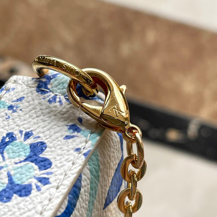 FÉLICIE POCHETTE 21 IN LAGOON BLUE MONOGRAM TILES CANVAS